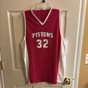 Detroit Pistons Hamilton Pink and White Jersey